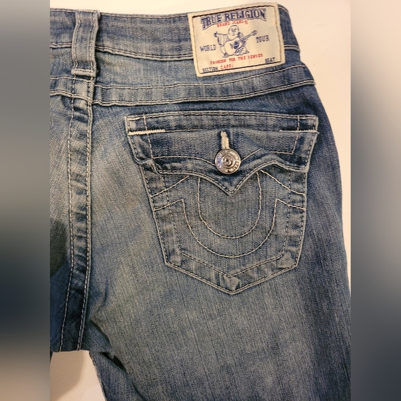 True Religion Capri Jeans Pants Size 27 Blue - Picture 3 of 5